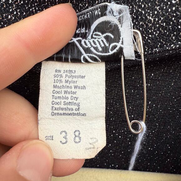 Vintage 70s carol O lurex long sleeve blouse size large - Picture 3 of 9